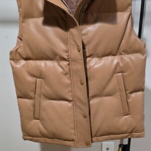 Buddy Love brown/tan Leather Puffer Vest